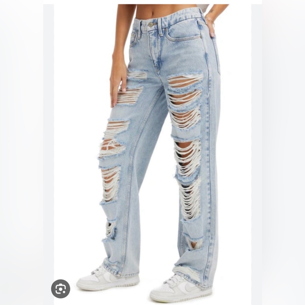 Good American Good '90s Extreme ripped jeans size 4